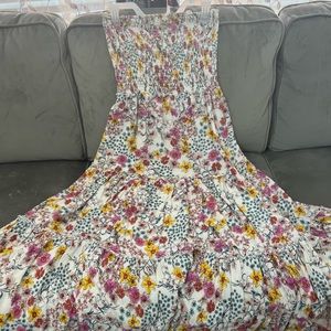 Off shoulder long summer cotton dress